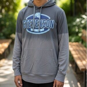 Stevenson Spartans Hoodie Gray Blue Athletic Pullover Men Size M